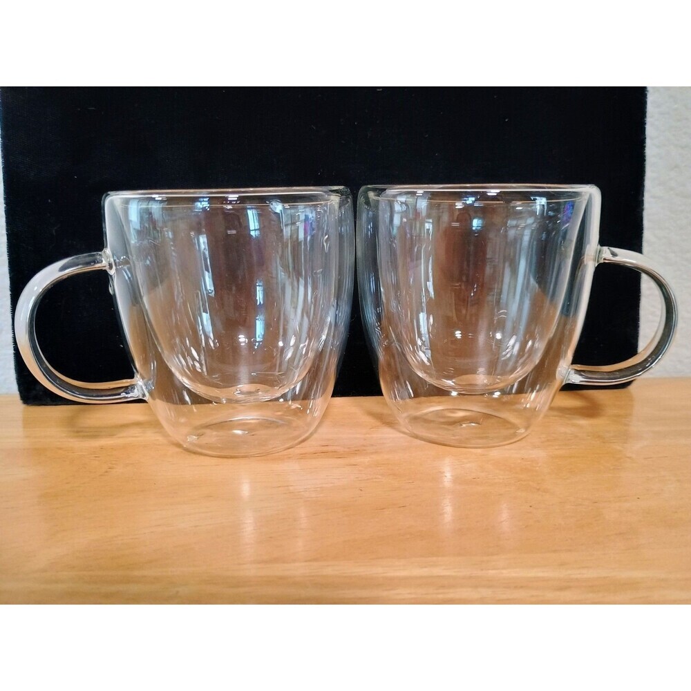 Double Wall Insulated Glasses Espresso Cups (Set of 2) - 5.4-Ounce Mugs